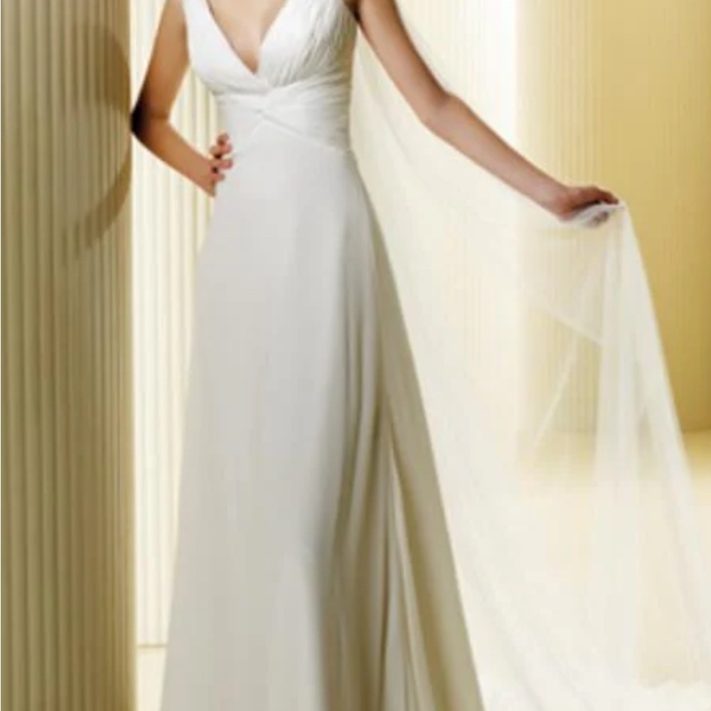 Elegant White Gown with Sheer Overlay